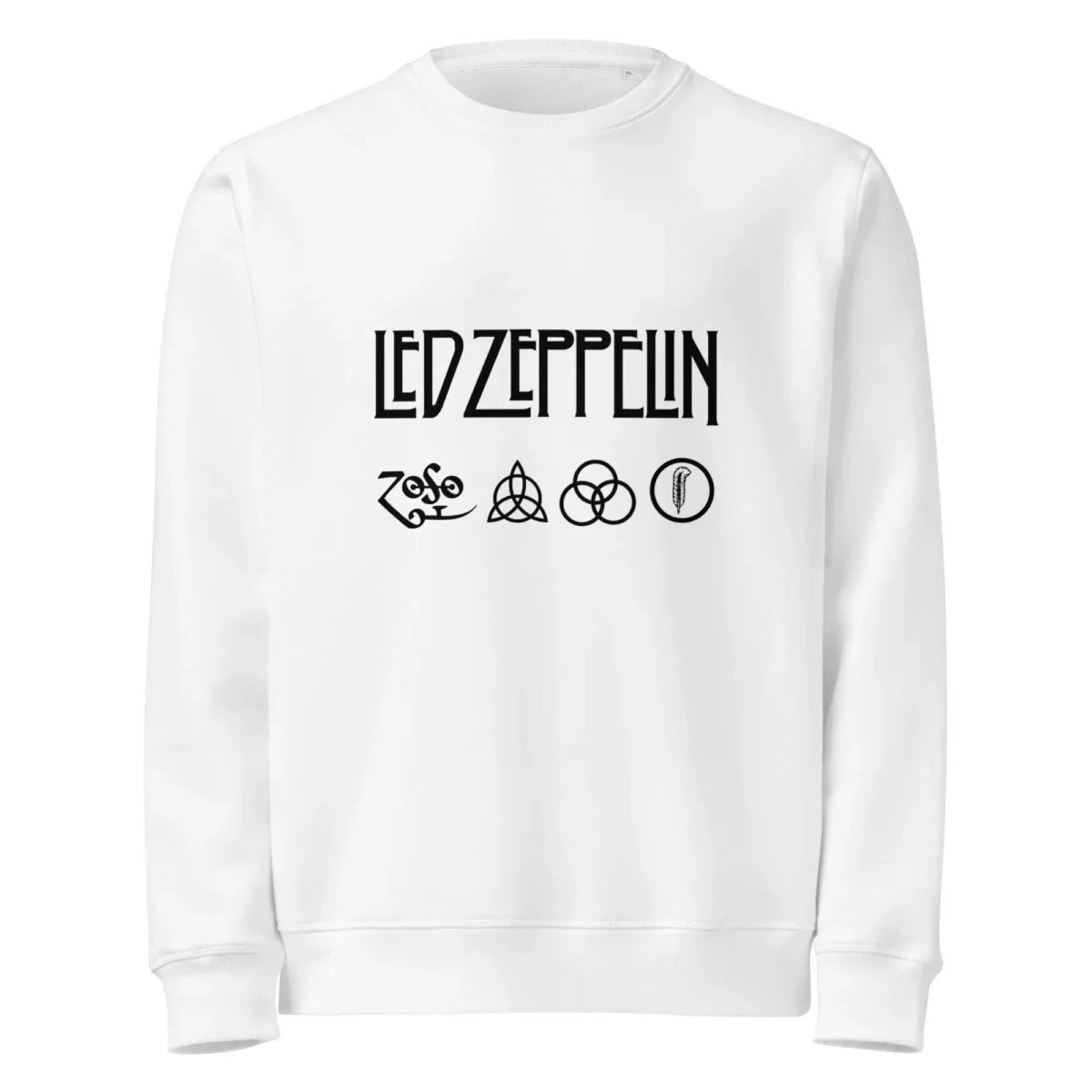 Sweatshirt branca de gola redonda (crewneck) com o logo da banda SOUNDGARDEN em letras vermelhas e o emblema Sunburst (Superunknown) em amarelo e preto no centro do peito.