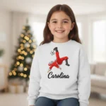 sweatshirts branca personalizadas com ilustração de jogador de futebol e nome impresso.