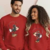 Sweatshirt unissexo de casal Mickey & Minnie, ideal para o Dia dos Namorados