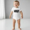 Body para bebé branco com o logótipo da banda Linkin Park estampado a preto no centro.